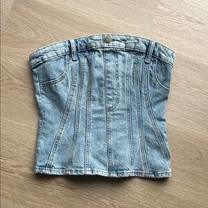 H&M Divided Women's Blue Denim Corset Top